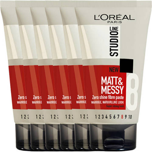 L'Oréal Paris Studio Line Matt & Messy Zero Shine Fibre Paste - 6x 150ml multiverpakking