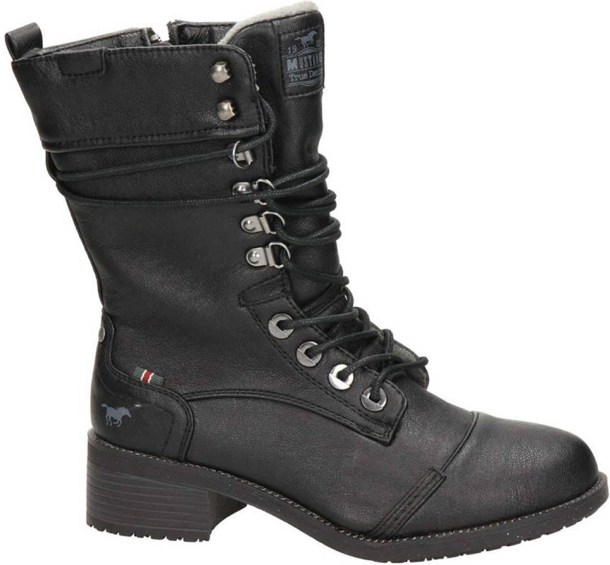 Mustang veterboots zwart