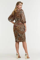 Miljuschka by Wehkamp mesh jurk met dierenprint bruin/naturel