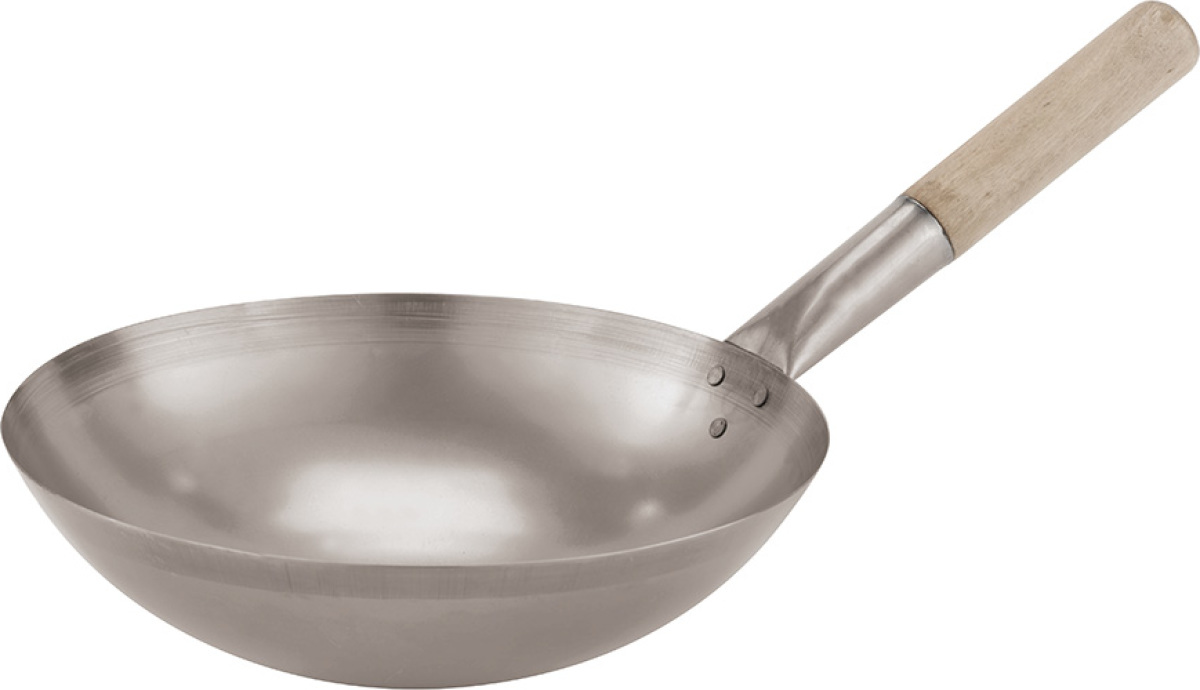Paderno wokpan - incl. steel - staal/hout - ø 30,5 cm