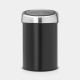 Brabantia Touch Bin wandafvalemmer 3 liter met kunststof binnenemmer - Matt Black / Matt Steel