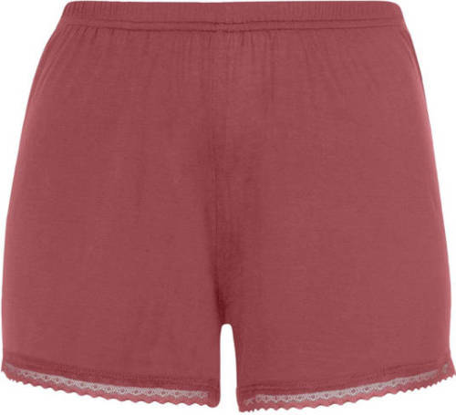 Lascana pyjamashort donkerroze