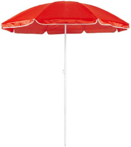 Merkloos Verstelbare strand/tuin parasol rood 150 cm - Zonbescherming - Voordelige parasols