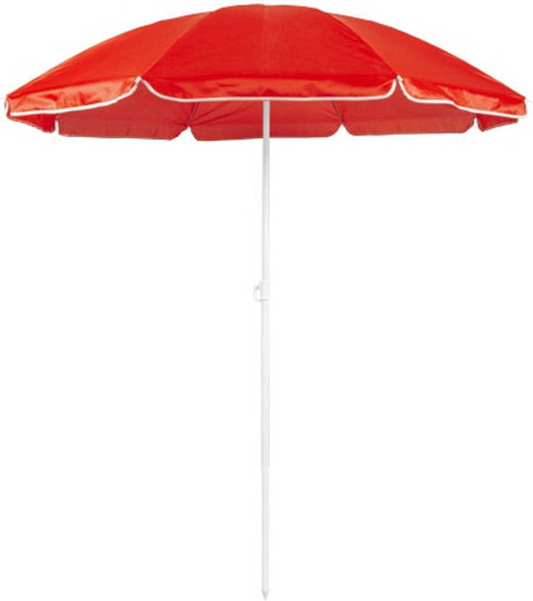 Merkloos Verstelbare strand/tuin parasol rood 150 cm - Zonbescherming - Voordelige parasols