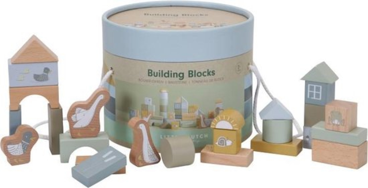 Little Dutch houten bouwblokken blue