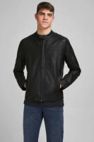 Jack & Jones ESSENTIALS imitatieleren jack JJEWARNER zwart