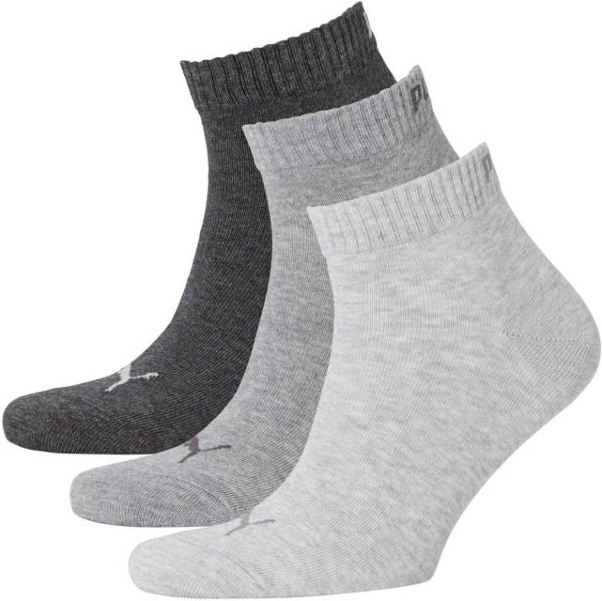 Puma sportsokken - set van 3 antraciet/grijs/lichtgrijs