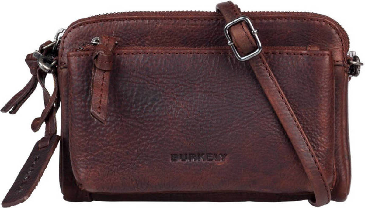 Burkely leren crossbody tas Antique Avery donkerbruin