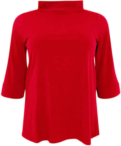 Yoek top van travelstof DOLCE rood