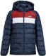 Jack & Jones JUNIOR gewatteerde winterjas JJEACE donkerblauw/rood/wit