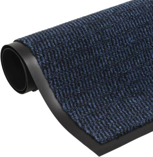 VidaXL Droogloopmat rechthoekig getuft 80x120 cm blauw