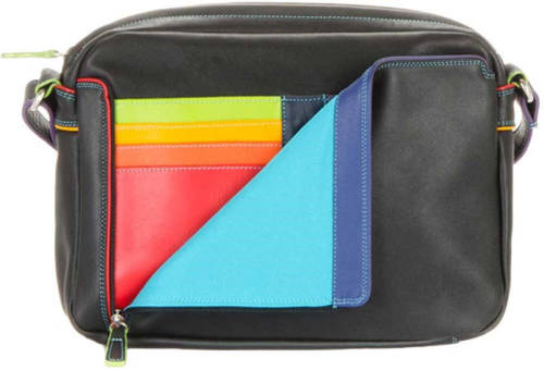 Mywalit leren crossbody tas Office Collection zwart/multi