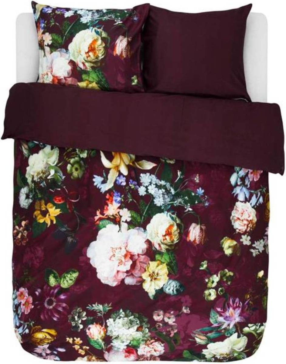 Essenza dekbedovertrek Fleur - Burgundy - 1-Persoons 140x200/220 cm
