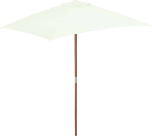 VidaXL Tuinparasol met houten paal 150x200 cm zandkleurig