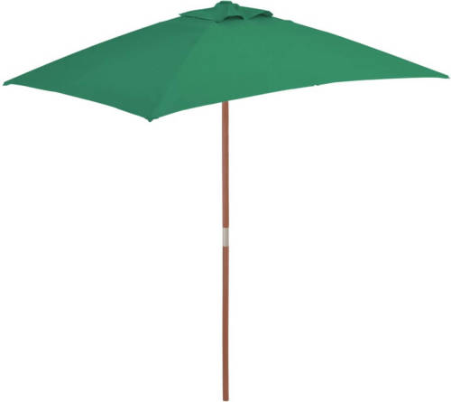 VidaXL Tuinparasol met houten paal 150x200 cm groen