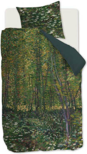 Beddinghouse Trees dekbedovertrek - 1-persoons (140x200/220 cm + 1 sloop) - Katoen satijn - Green