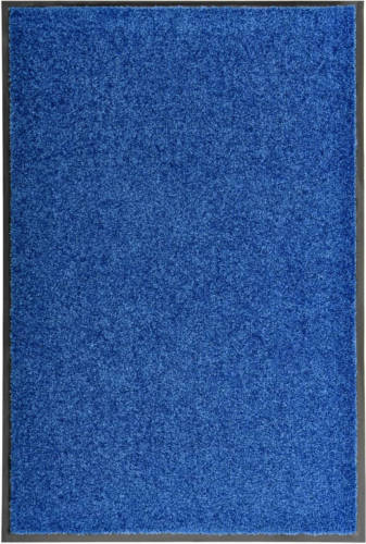 VidaXL Deurmat wasbaar 60x90 cm blauw