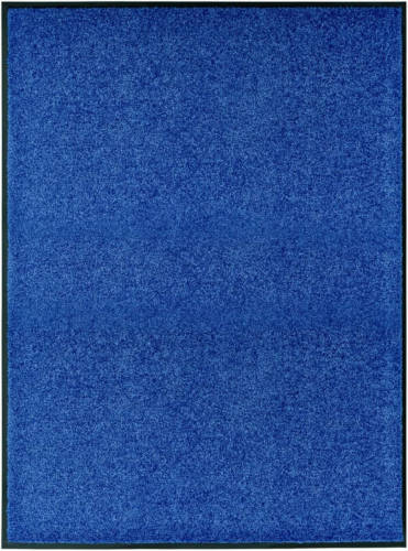 VidaXL Deurmat wasbaar 90x120 cm blauw