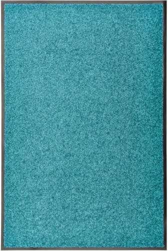 VidaXL Deurmat wasbaar 60x90 cm cyaan
