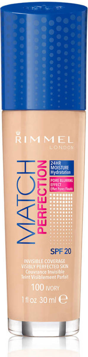 Rimmel London Match Perfection Foundation - 100 Ivory - Beige