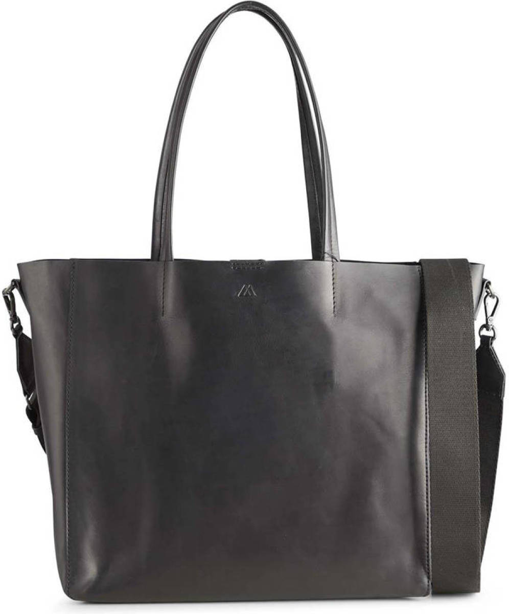 Markberg leren shopper Reese zwart