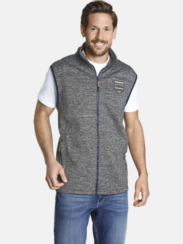 Jan Vanderstorm gemêleerde bodywarmer Plus Size Maldevin grijs
