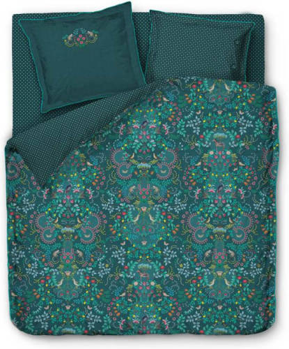 Pip Studio Forest Findings dekbedovertrek - 2-persoons (200x200/220 cm + 2 slopen) - Percal katoen - Green