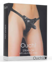 Ouch! Siliconen Voorbinddildo Strap-On - Zwart