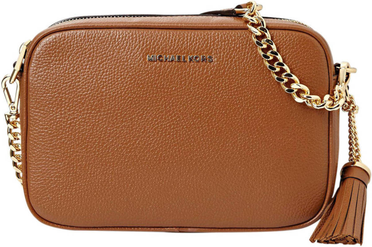 Michael Kors leren crossbody tas MD CAMERA BAG bruin