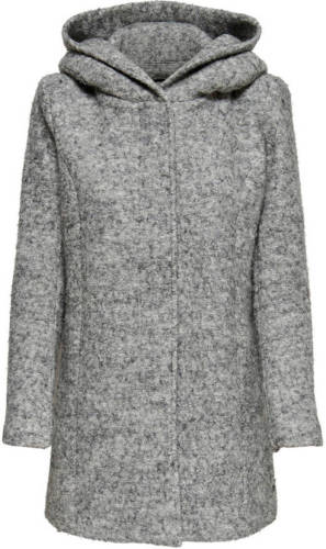 Only coat met textuur grijs