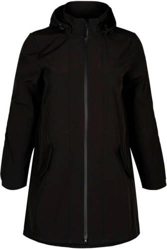 Zizzi waterafstotende softshell jas zwart