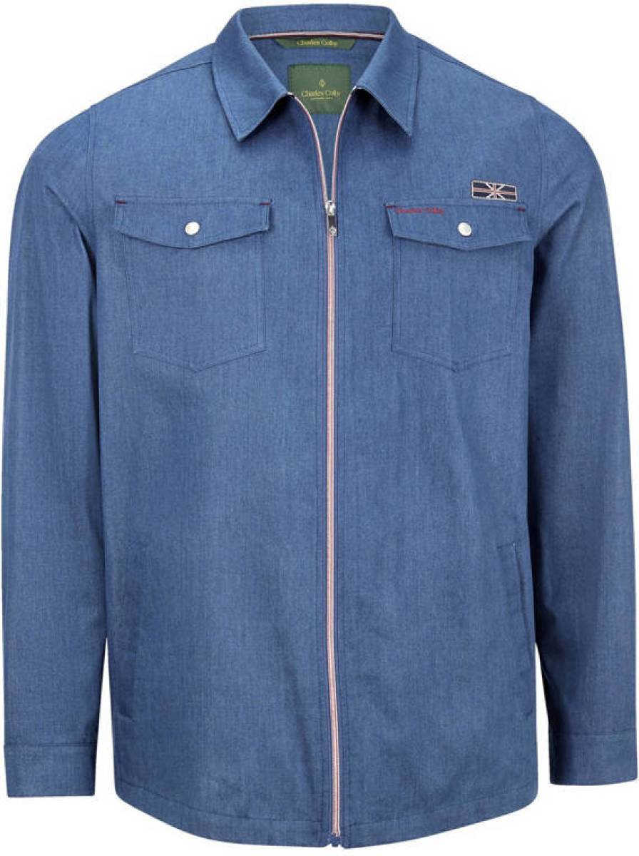 Charles Colby jas SIR REEVES Plus Size blauw