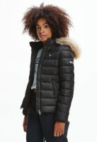 Tommy Jeans Donsjack TJW BASIC HOODED DOWN JACKET met imitatiebont aan de capuchon & Tommy Jeans-merklabel