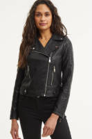 VERO MODA imitatieleren bikerjack VMKERRIULTRA zwart