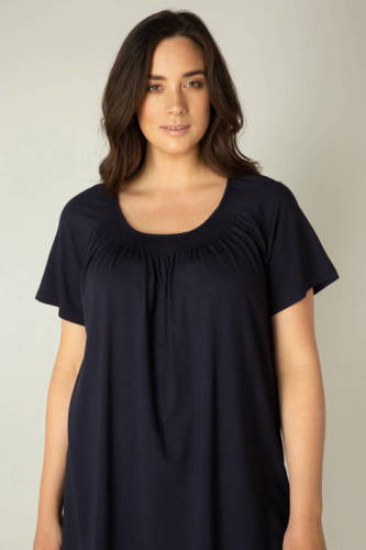 Base Level Curvy by Yesta top Yokia met plooien donkerblauw