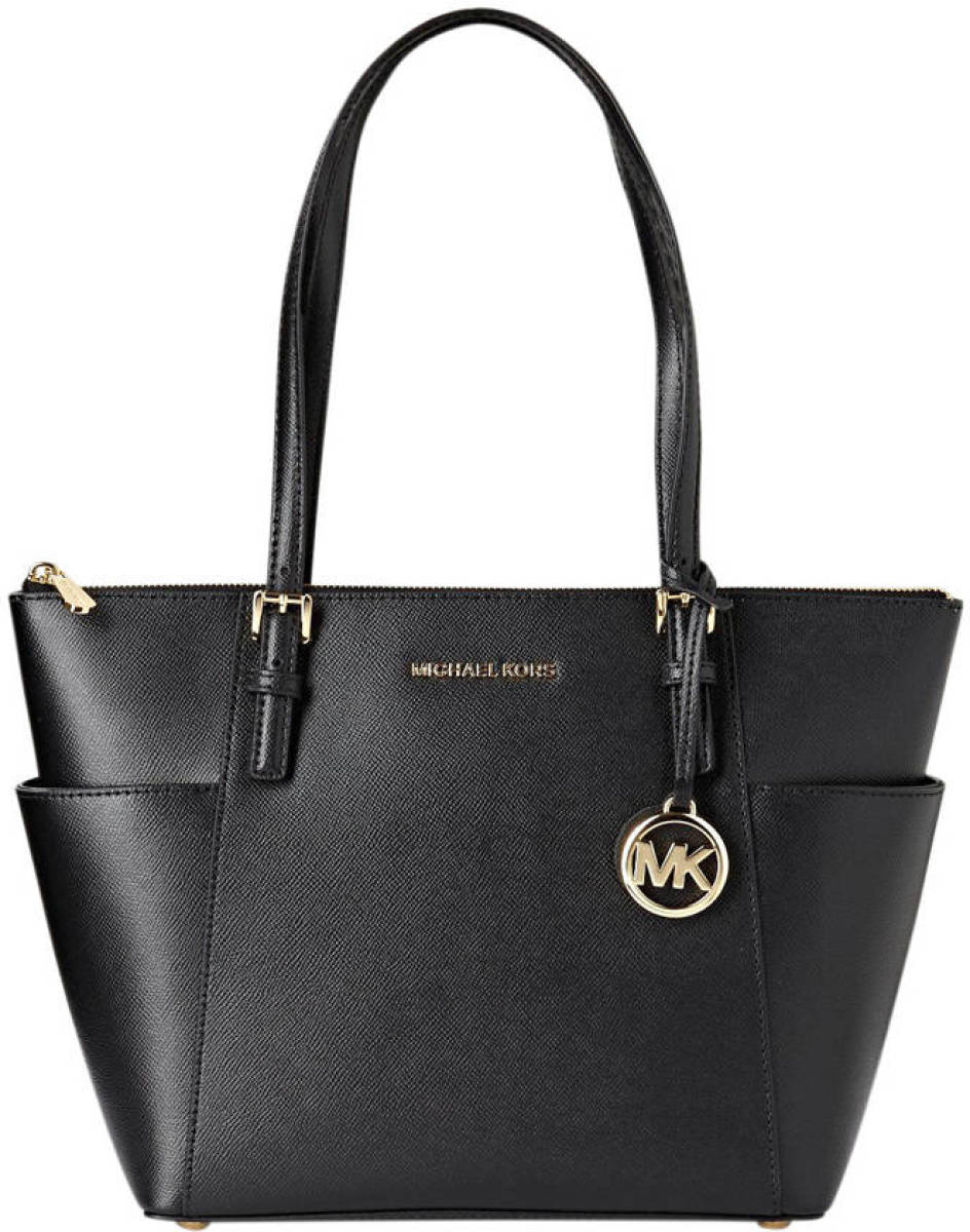 Michael Kors leren Jet Set schoudertas zwart