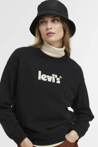 Levi's sweater met logo zwart
