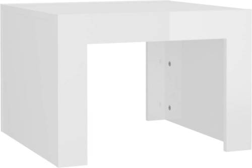 VidaXL Salontafel 50x50x35 cm spaanplaat hoogglans wit