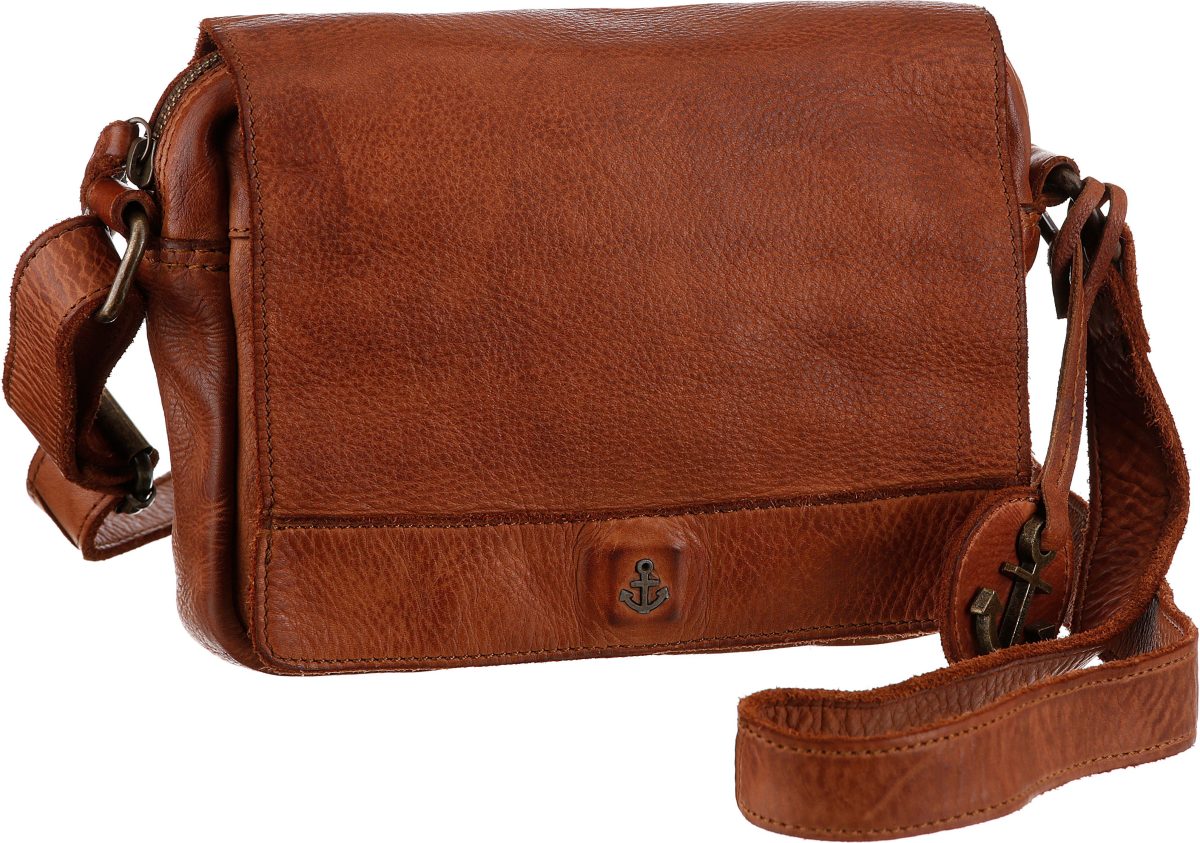 HARBOUR 2nd Schoudertas Laura van leer kenmerkende merk-anker-label en sierhanger