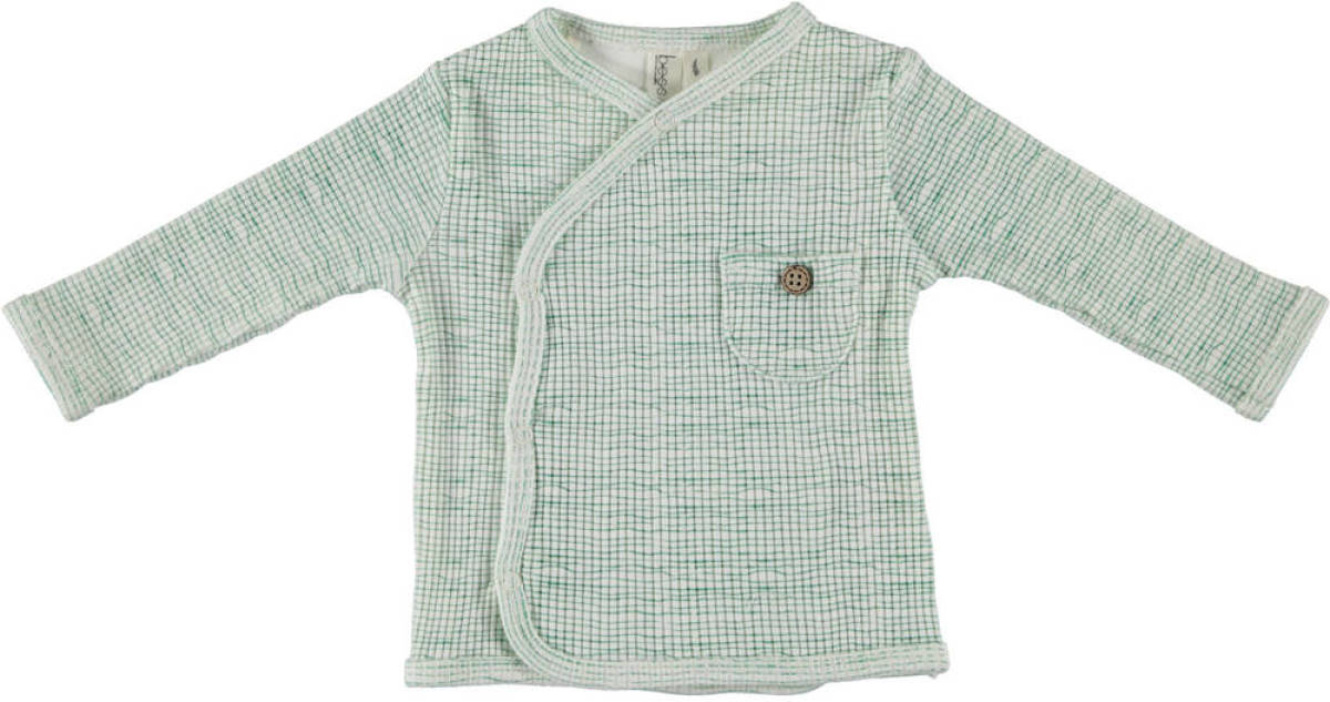 B.E.S.S baby gestreepte longsleeve groen/wit