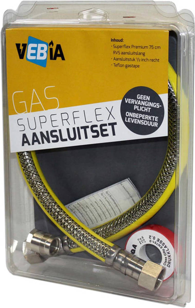 Vebia VGK75S universele gas aansluitset - 75cm