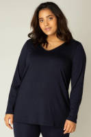 Base Level Curvy by Yesta basic longsleeve Alize donkerblauw