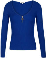 Morgan ribgebreide longsleeve blauw