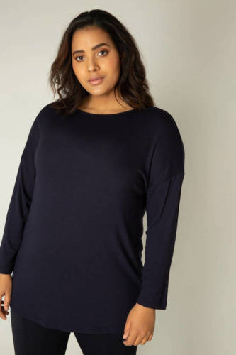 Base Level Curvy by Yesta basic longsleeve Adele donkerblauw