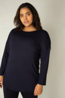 Base Level Curvy by Yesta basic longsleeve Adele donkerblauw