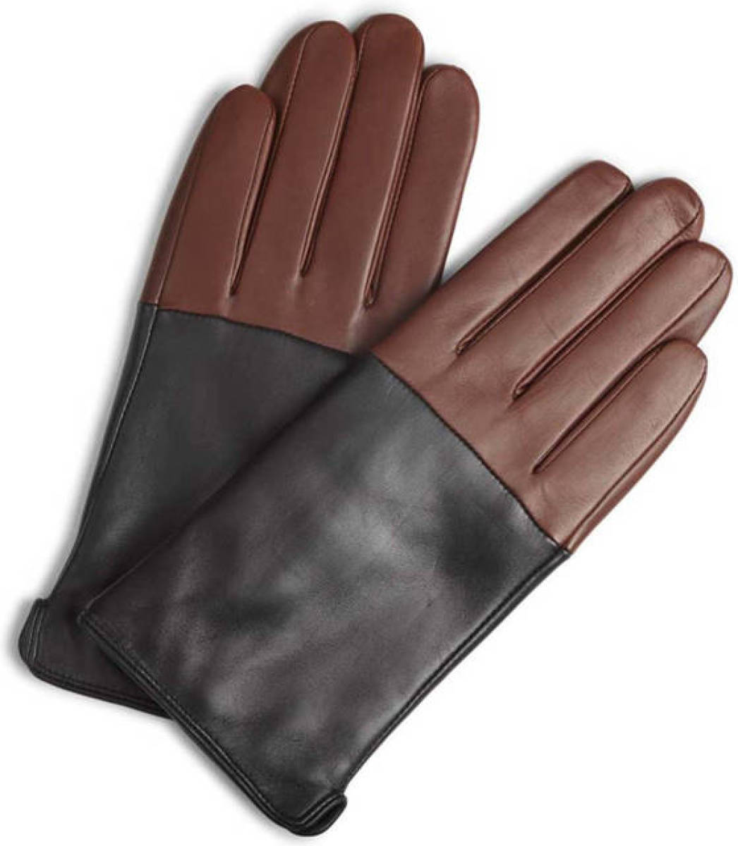 Markberg leren handschoenen Vilma cognac/zwart