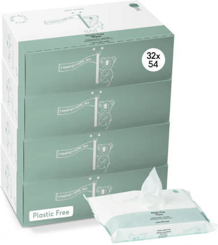 Naif plastic vrije baby voordeelbox billendoekjes - 32 stuks