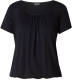 Base Level by Yest basic T-shirt Yona met plooien donkerblauw