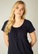 Base Level by Yest basic T-shirt Yona met plooien donkerblauw