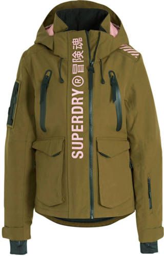 Superdry Sport ski-jack olijfgroen